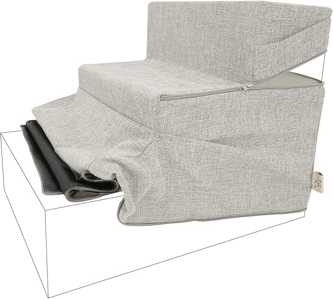 Best Pet Supplies Foldable Pet Stairs Cover for Foam Dog Ramps 3-Step