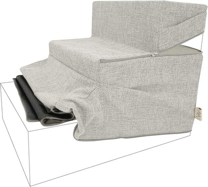 Best Pet Supplies Foldable Pet Stairs Cover for Foam Dog Ramps 3-Step
