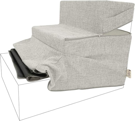 Best Pet Supplies Foldable Pet Stairs Cover for Foam Dog Ramps 3-Step