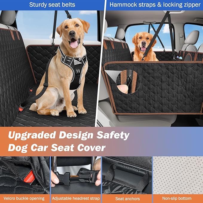 Dog Car Seat Cover for Back Seat 330lbs Waterproof