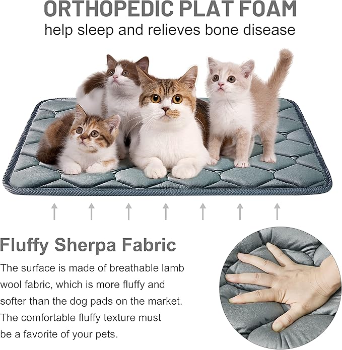 Dog Crate Mats Dogs(47x29,Grey)