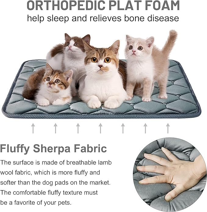 Dog Crate Mats Dogs(29x18,Grey)