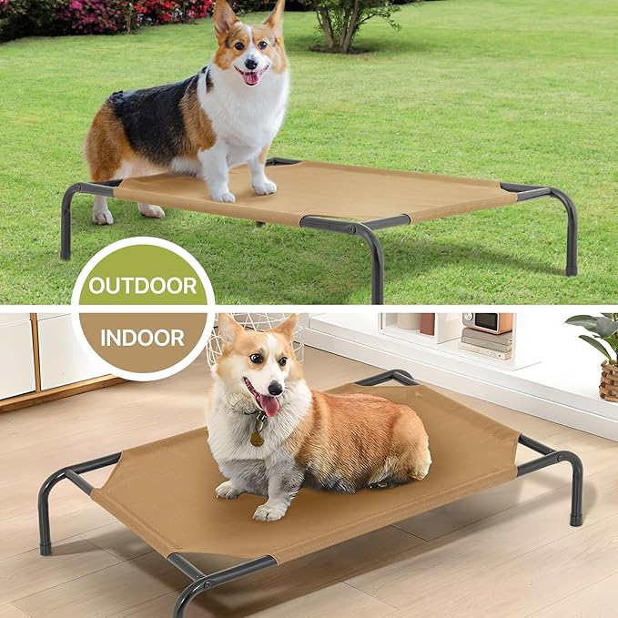 MoNiBloom Elevated Dog Bed Cooling Raised Ped Bed Portable Dog Cot for Camping or Beach 42 Inches