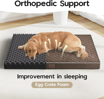 Orthopedic Dog Beds for Large Dogs with Removable Washable Cover 48 inch,