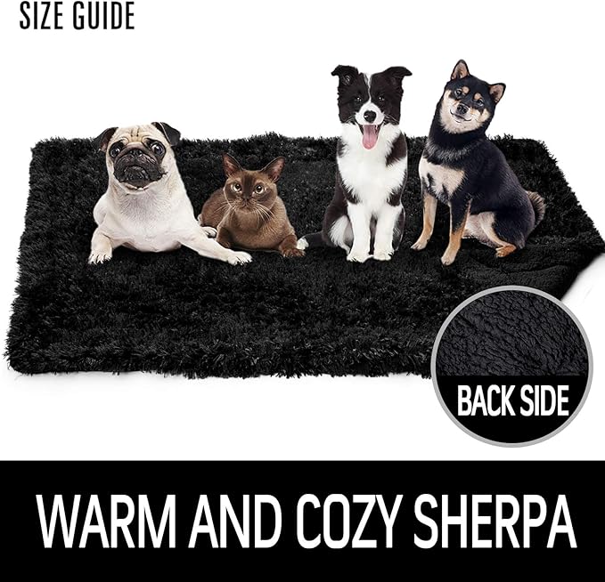 LOCHAS Luxury Fluffy Dog Blanket 30''x40'' Black
