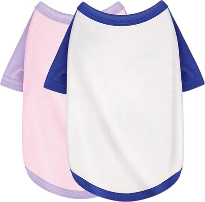 Stylish 2PCS Color Block Dog Shirt: Premium Polycotton Blend 4XL