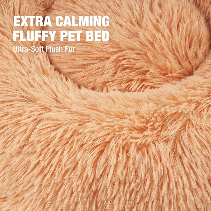 Veehoo Calming Cat Bed for Small Cats 20", Beige