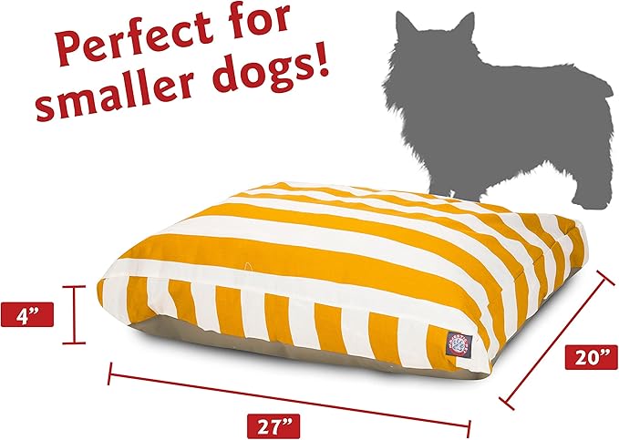 Majestic Pet Rectangle Small Dog Bed Washable – Non Slip Comfy Pet Bed – Dog Crate Bed with Removable Washable Cover – Dog Kennel Bed for Sleeping 27x20x4 Inch