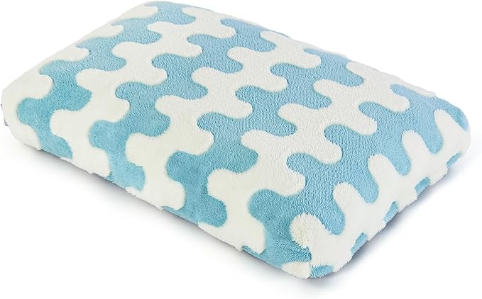 Lesure Small Dog Beds-Thick Shredded Chopped Foam Pet Bed Bottom(24'x16', Blue