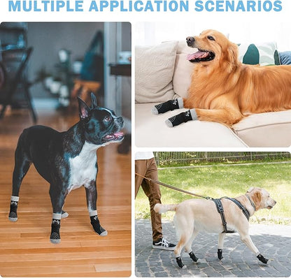 SCENEREAL Dog Socks to Prevent Licking Paws for Hardwood Floors Anti Slip