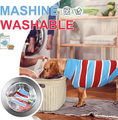 BEAUTYZOO Small Dog Sweater- Striped Pet Sweaters for Spring Summer Dog Clothes, Turtleneck Pullover Knitwear for Small Medium Large Dogs, Warm Coat Easter Outfit for Chihuahua Puppy Cat Boys Girls