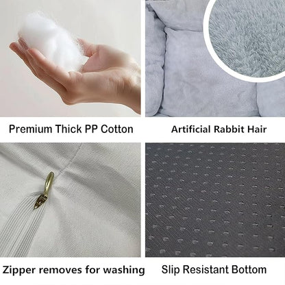 Dog Beds for Small Dogs (Black,31inch)