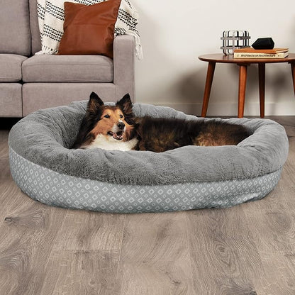 Furhaven 45" Round Donut Dog Bed for Large Dogs 90 lbs 45.0"L x 45.0"W x 9.0"Th