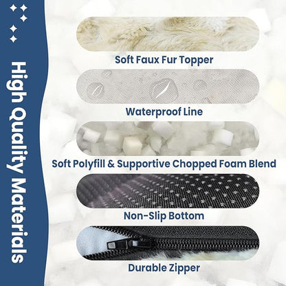 Washable Dog Bed Deluxe Breeds.40 * 25",Khaki