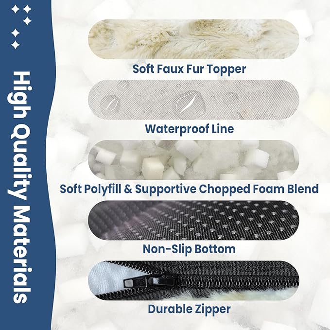 Washable Dog Bed Deluxe Breeds.35 * 23",Khaki