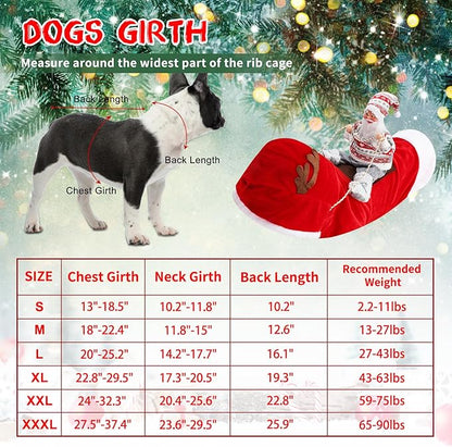 BWOGUE Santa Dog Costume Christmas Pet Clothes Santa Claus Riding Pet Cosplay Costumes Party Dressing up Dogs Cats Outfit for Small Medium Large Dogs Cats