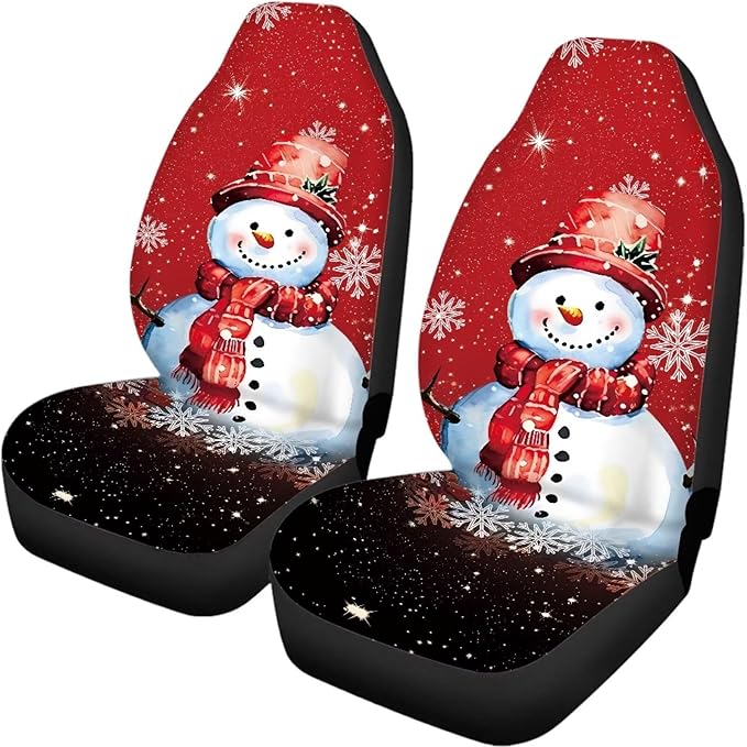 Merry Christmas Snowman Universal Car Seat Covers Full