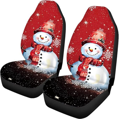 Merry Christmas Snowman Universal Car Seat Covers Full