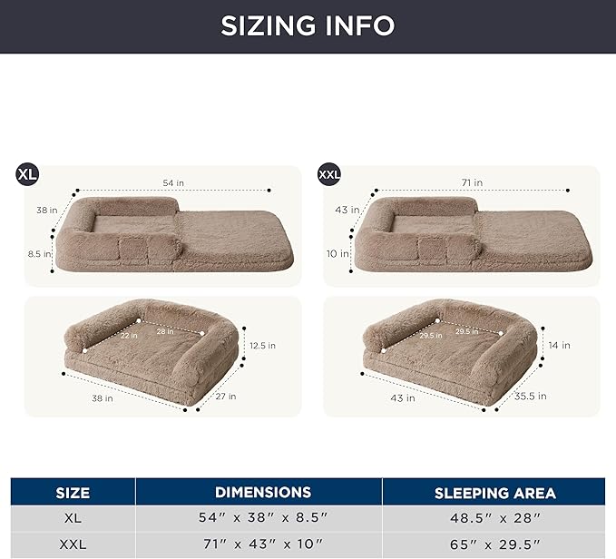 Bedsure Foldable Human Dog Bed for Kids 2 in 1 Calming