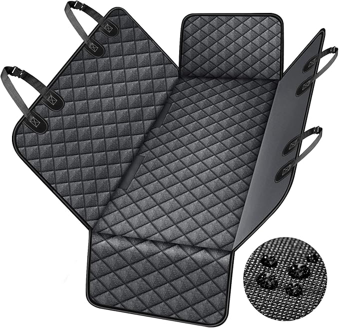 NESTROAD Dog Car Seat Cover for Back Seat Protection,600D Heavy SUVs(Black,53"×57")