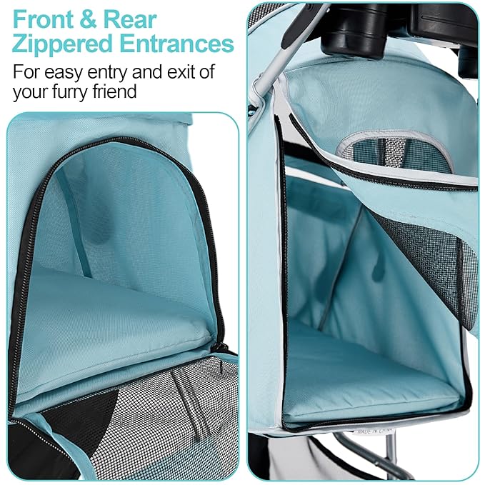 Pet Stroller for Medium Small Dogs and Cats 4 Wheels,