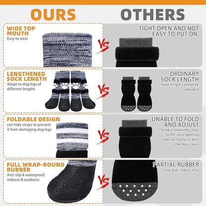 KOOLTAIL Anti Slip Dog Socks to Prevent Licking Paws for Hot/Clod Pavement
