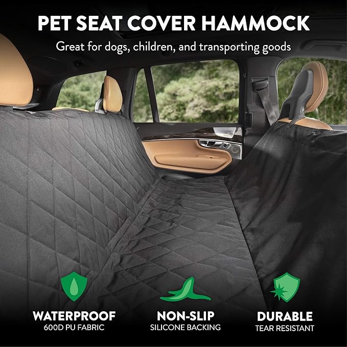 Plush Paws Products Premium Rear Car Seat Protector w/Hammock