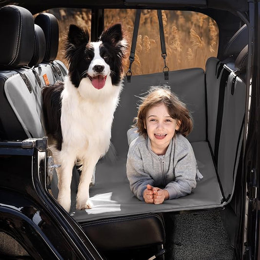 Back Seat Extender for Dogs，Heavy Duty Leatherette Dog 500lbs，Travel Dog