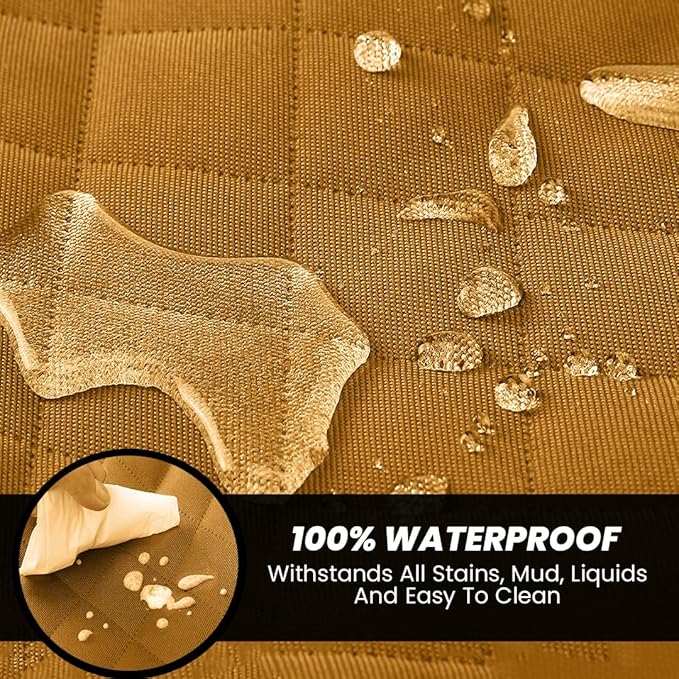 Dog Back Seat Extender Firm Bottom Yellow Golden Hummer EV Hammock Bed Strong Non-Inflatable 100% Waterproof Dog Seat Extender Travel Anti-Scratch 330lb, for