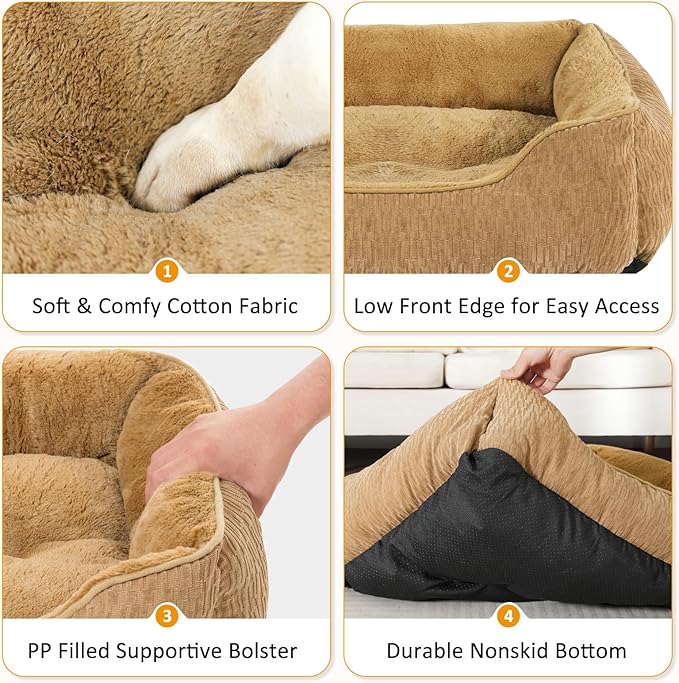 FURTIME Medium Dog Beds for Medium Dogs M(25''x21''x8'')