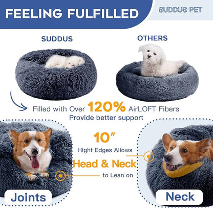 suddus Calming Dog Bed with Blanket Attached
