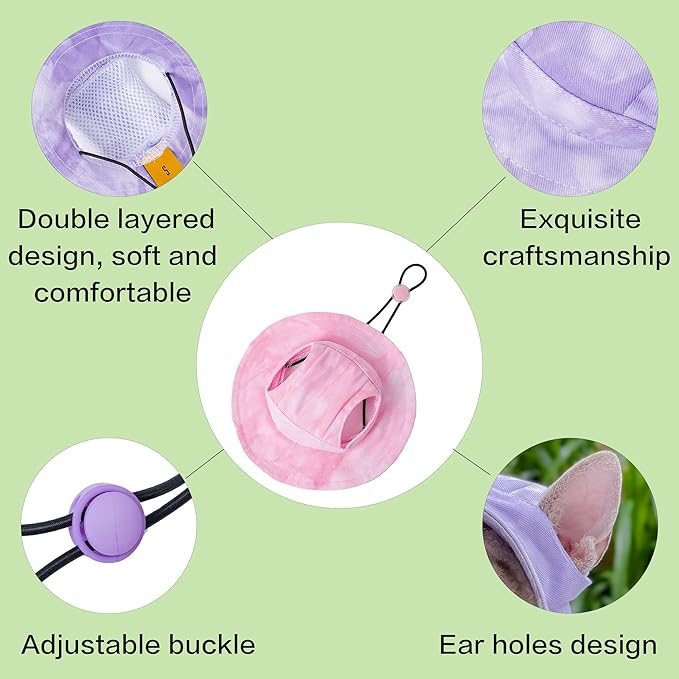 Pet hat with Ear Holes Sunscreen Baseball Cap Suitable for Small and Medium-Sized Dogs Outdoor Climbing hat in Summer Pet Products (Large