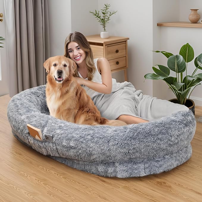 MAROUTE Large Dog Bed 63" Luxury 3D Memory