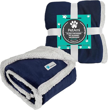 PetAmi WATERPROOF Dog Blanket for Medium Large Dog 60x40 Navy