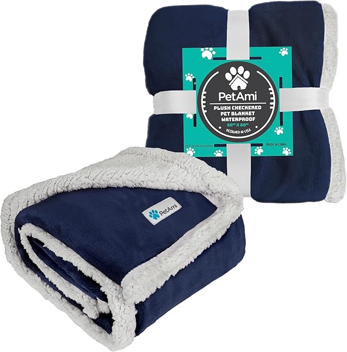PetAmi Waterproof Dog Blanket for Small Medium Dog 29x40 Navy