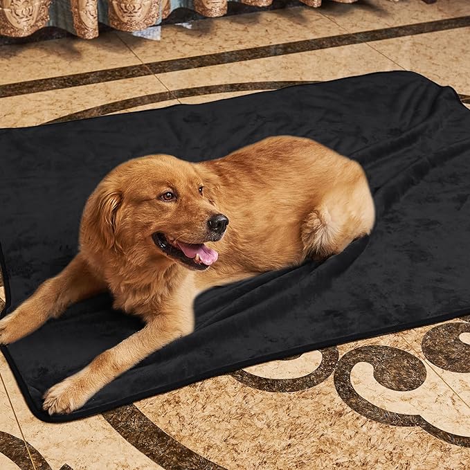 NICETOWN Waterproof Fleece Dog Blanket 50x60, Black