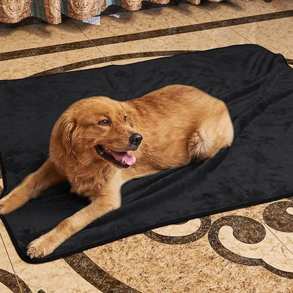 NICETOWN Waterproof Fleece Dog Blanket 50x60, Black