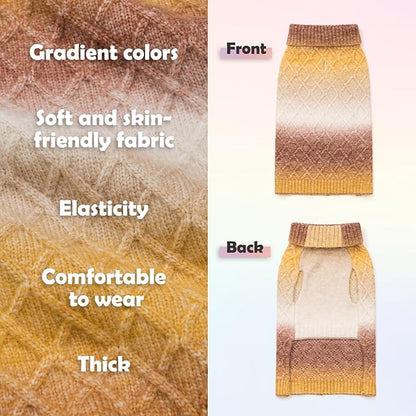 YUDODO Dog Sweater for Small Dogs Colorful Knitted Puppy Sweater Pet Dog Winter Clothes Warm Sweater for Yorkies Chihuahua(Small