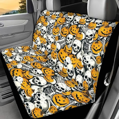 Skull Pumpkin Seat Covers for Car Back Seat