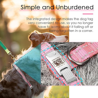 ThinkPet Reflective Breathable Soft Air Mesh with QR Code Dog Tag Puppy Choke Free Over Head Vest Harness for Puppy Small Medium Dogs and Cats Medium Pink