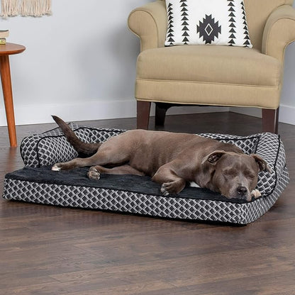 Furhaven Orthopedic Dog Bed for Large/Medium Dogs w/ Removable Bolsters & Washable Cover 55 lbs