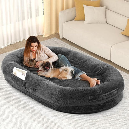 YITAHOME Human Dog Bed, 72"x48"x10" Dog Bed for Human Fits Adults and Pets, Napping Orthopedic Dog Bed with Portable Pocket