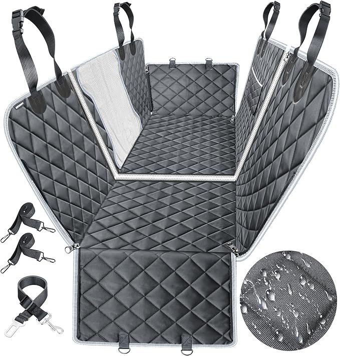 URPOWER 6-in-1 Dog Car Seat Cover for Back Seat 40/60 Split