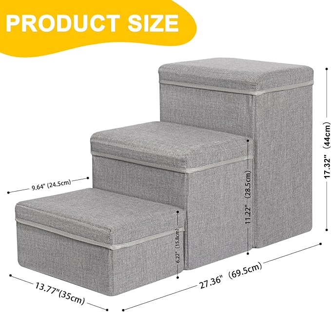 Uross Dog Stairs with Storage 3-Steps
