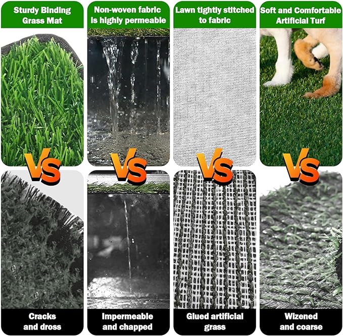 Dog Grass Mat with Pee Pad 20×25"