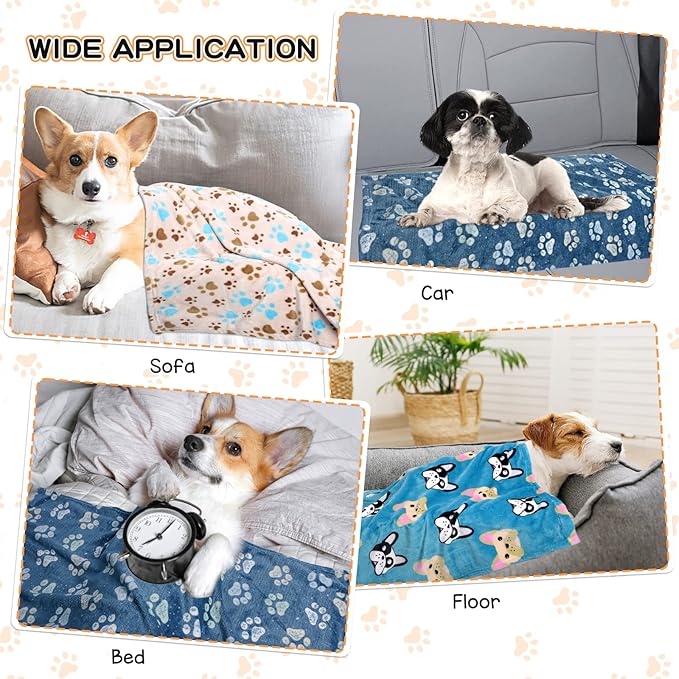 1 Pack 3 Blankets for Dogs Blankets for Large Dogs Medium Dog Blanket Super Soft Fluffy Premium Fleece Pet Blanket Flannel Throw for Dog Puppy Cat Paw Blanket(41x31 inch)