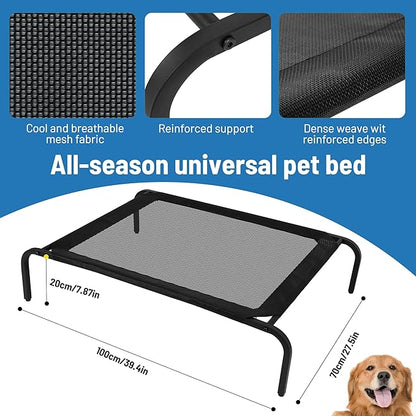Elevated Raised Cooling Cots Bed for Large Dogs Black,43 inches