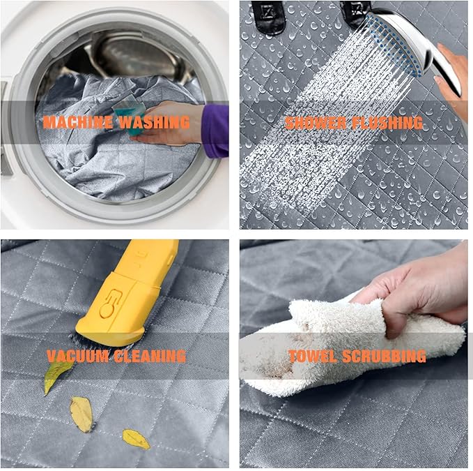 IVY&LANE Dog Car Seat Cover for Back Seat 100% Waterproof 600D Scratch (Grey,59"×52")