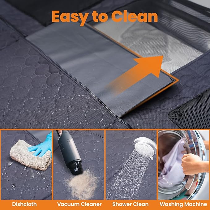 maXpeedingrods Dog Car Seat Cover with Hard Bottom for Back Seat 440LB for 600D Oxford