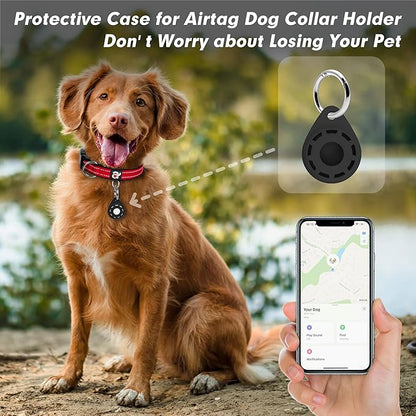 azuza Reflective Dog Collar with Airtag Holder
